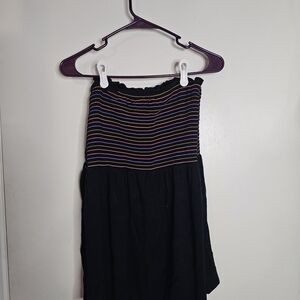 Torrid Multicolor Striped Black Crop Top